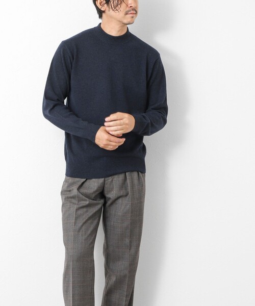 NOLLEY’S（ノーリーズ）の「ウールカシミア ハイネックニット 25AW（ニット/セーター・メンズ・ネイビー/ライトグレー・M/L）」の4枚目の写真