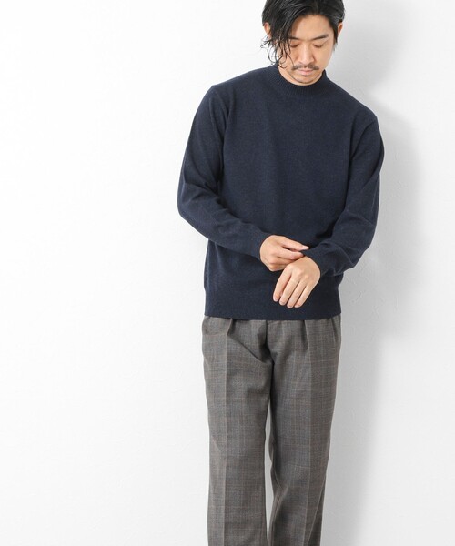 NOLLEY’S（ノーリーズ）の「ウールカシミア ハイネックニット 25AW（ニット/セーター・メンズ・ネイビー/ライトグレー・M/L）」の5枚目の写真
