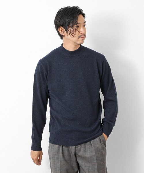 NOLLEY’S（ノーリーズ）の「ウールカシミア ハイネックニット 25AW（ニット/セーター・メンズ・ネイビー/ライトグレー・M/L）」の6枚目の写真