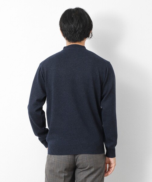 NOLLEY’S（ノーリーズ）の「ウールカシミア ハイネックニット 25AW（ニット/セーター・メンズ・ネイビー/ライトグレー・M/L）」の9枚目の写真