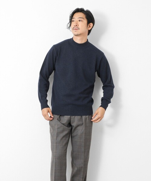 NOLLEY’S（ノーリーズ）の「ウールカシミア ハイネックニット 25AW（ニット/セーター・メンズ・ネイビー/ライトグレー・M/L）」の10枚目の写真