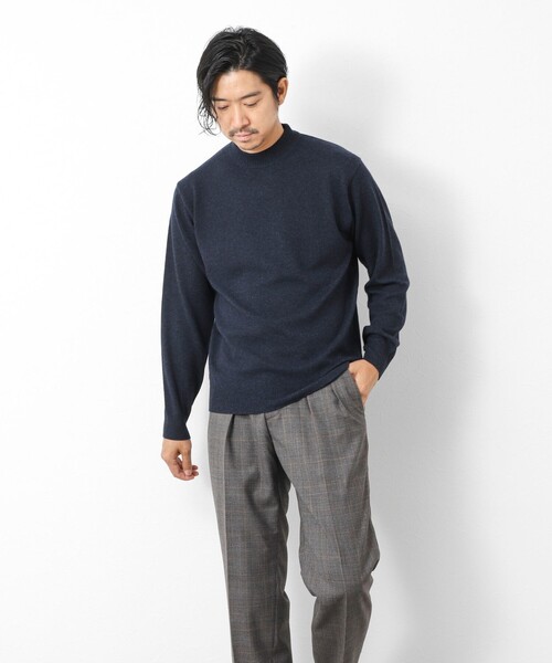 NOLLEY’S（ノーリーズ）の「ウールカシミア ハイネックニット 25AW（ニット/セーター・メンズ・ネイビー/ライトグレー・M/L）」の11枚目の写真