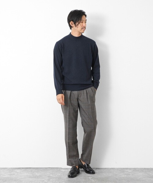 NOLLEY’S（ノーリーズ）の「ウールカシミア ハイネックニット 25AW（ニット/セーター・メンズ・ネイビー/ライトグレー・M/L）」の13枚目の写真