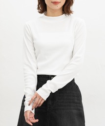 袖シャーリングハイネック