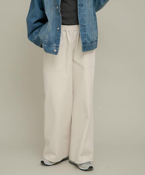 URBAN RESEARCH Sonny Label（アーバンリサーチサニーレーベル）の「コットンベイカーイージーパンツ（その他パンツ・レディース・アイボリー/チャコールグレー/ベージュ系その他・36/38）」の2枚目の写真