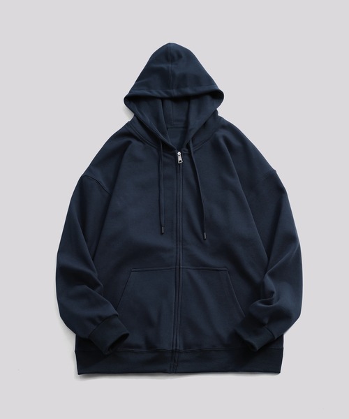 TOBEE（トゥビー）の「【TOBEE】リラックスフィット ジップアップ パーカー フーディー 無地 長袖（パーカー・メンズ・ネイビー/ダークグレー/ホワイト/グレー/ブラック・X-LARGE/LARGE/MEDIUM）」の5枚目の写真