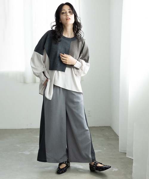 オズモーシス（OSMOSIS）/バイカラーワイドパンツ バイカラーワイドパンツ（その他パンツ）｜OSMOSIS（オズモーシス）の