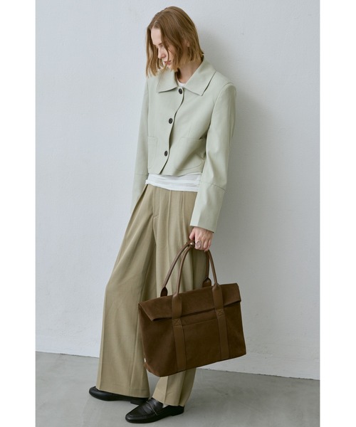 スエードフラップトートバッグ / A4サイズ、PC（14inch）収納可能 / 大