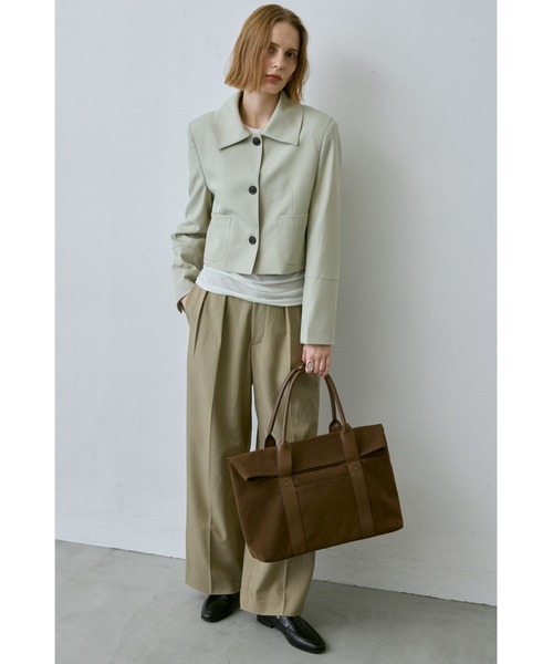 スエードフラップトートバッグ / A4サイズ、PC（14inch）収納可能 / 大