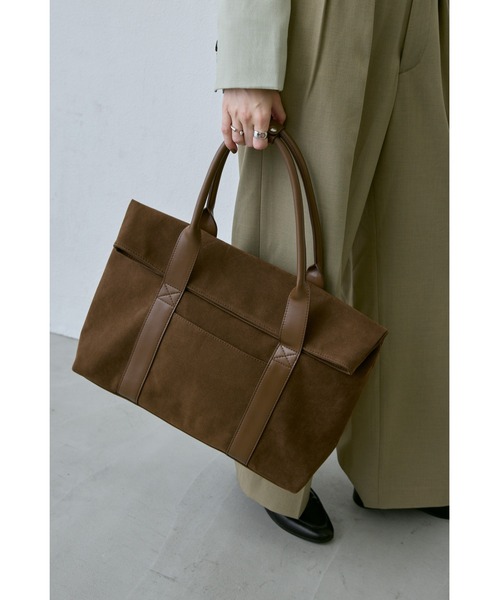 スエードフラップトートバッグ / A4サイズ、PC（14inch）収納可能 / 大