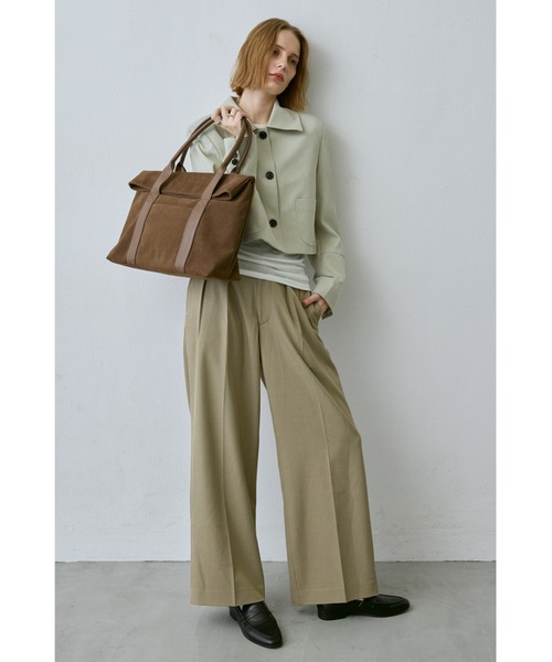 スエードフラップトートバッグ / A4サイズ、PC（14inch）収納可能 / 大