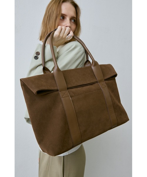 スエードフラップトートバッグ / A4サイズ、PC（14inch）収納可能 / 大