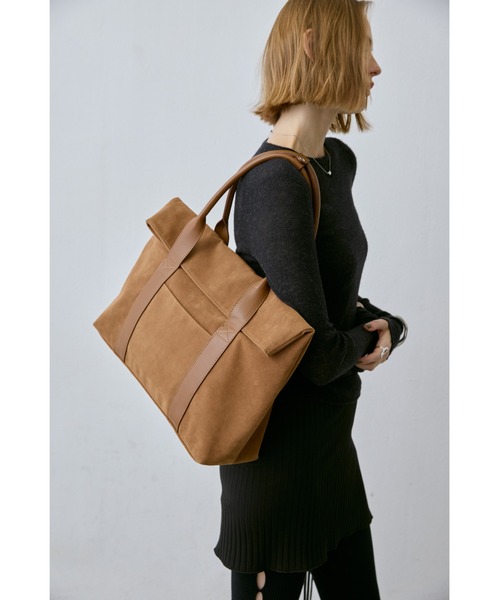 スエードフラップトートバッグ / A4サイズ、PC（14inch）収納可能 / 大