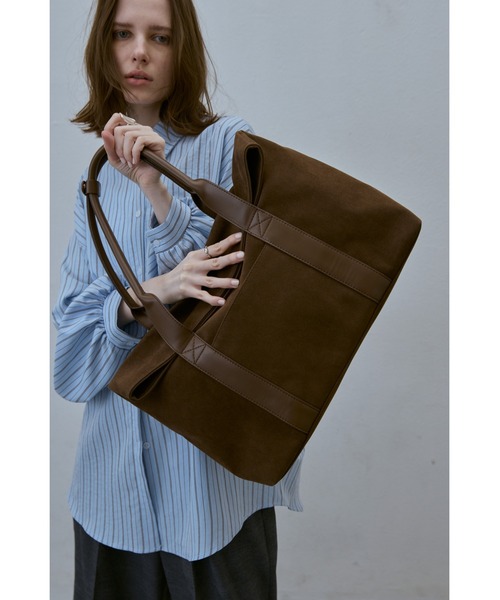 スエードフラップトートバッグ / A4サイズ、PC（14inch）収納可能 / 大