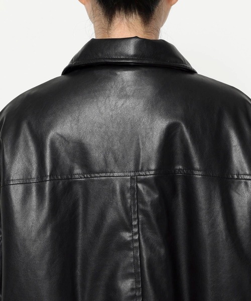 LOWRYS FARM（ローリーズファーム）の「ナカワタレザーブルゾン　571557（ブルゾン・レディース・ブラック/バーガンディー・FREE）」の6枚目の写真