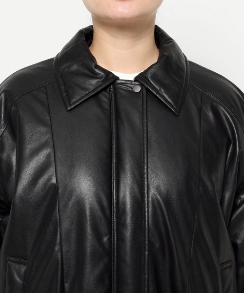 LOWRYS FARM（ローリーズファーム）の「ナカワタレザーブルゾン　571557（ブルゾン・レディース・ブラック/バーガンディー・FREE）」の7枚目の写真