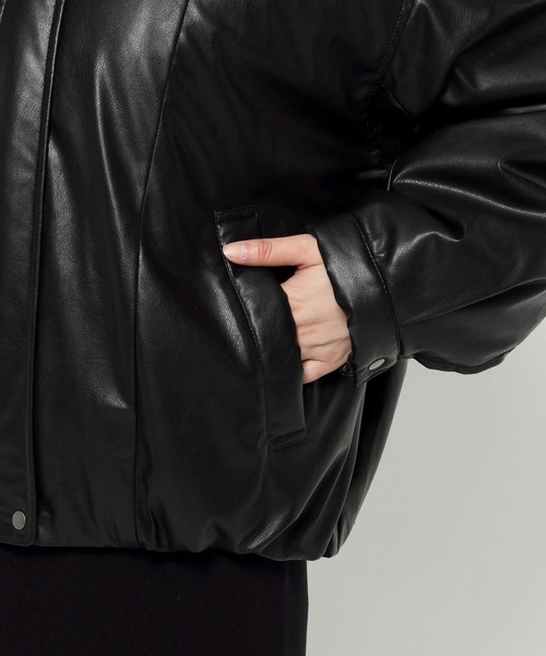 LOWRYS FARM（ローリーズファーム）の「ナカワタレザーブルゾン　571557（ブルゾン・レディース・ブラック/バーガンディー・FREE）」の9枚目の写真