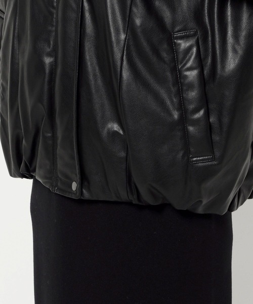 LOWRYS FARM（ローリーズファーム）の「ナカワタレザーブルゾン　571557（ブルゾン・レディース・ブラック/バーガンディー・FREE）」の10枚目の写真