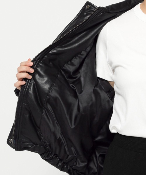 LOWRYS FARM（ローリーズファーム）の「ナカワタレザーブルゾン　571557（ブルゾン・レディース・ブラック/バーガンディー・FREE）」の13枚目の写真