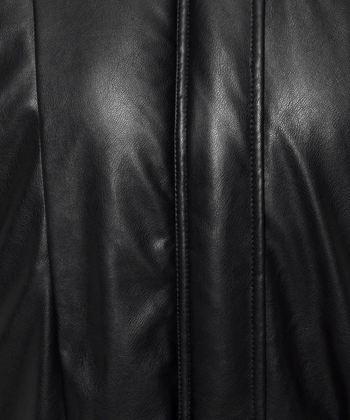 LOWRYS FARM（ローリーズファーム）の「ナカワタレザーブルゾン　571557（ブルゾン・レディース・ブラック/バーガンディー・FREE）」の14枚目の写真