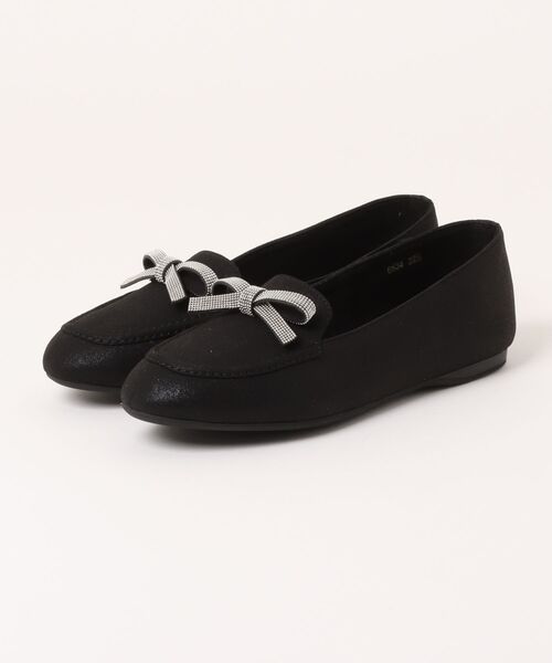 JILL STUART（ジルスチュアート）の「リボンモチーフモカシューズ（パンプス・レディース・シルバー/ブラック・23.5cm/24.5cm/23.0cm/24.0cm/22.5cm）」の2枚目の写真