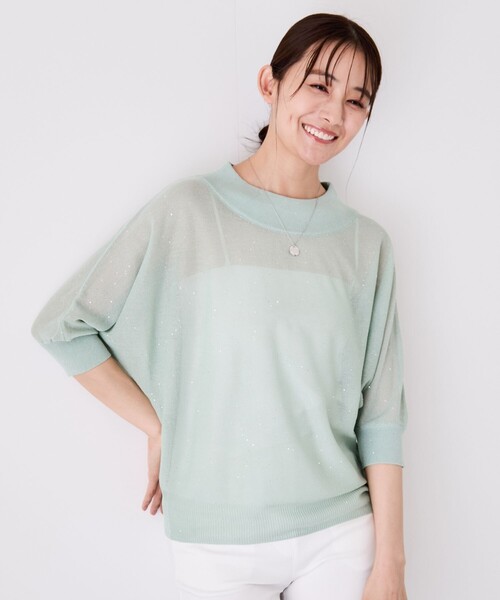 Jayro(ジャイロ)の「スパンコールヤーンドルマンニット(ニット/セーター・レディース・ホワイト系その他/ライトグリーン/サックスブルー/ブラック・M)」の18枚目の写真