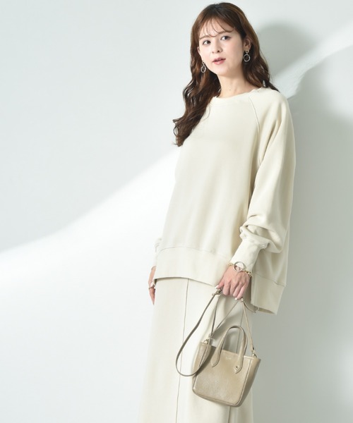 INTERPLANET（インタープラネット）の「【CLOCHE】サイドＺＩＰデザイン裏起毛プルオーバー（スウェット・レディース・アイボリー/イエロー/グレー・FREE）」の8枚目の写真