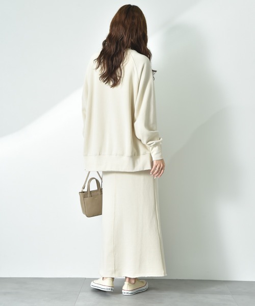 INTERPLANET（インタープラネット）の「【CLOCHE】サイドＺＩＰデザイン裏起毛プルオーバー（スウェット・レディース・アイボリー/イエロー/グレー・FREE）」の7枚目の写真