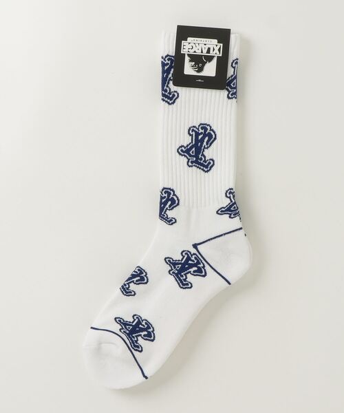 XLARGE(エクストララージ)の「ALLOVER LOGO SOCKS(ソックス/靴下・メンズ・ブルー/ブラック/ホワイト・ONE SIZE)」の7枚目の写真