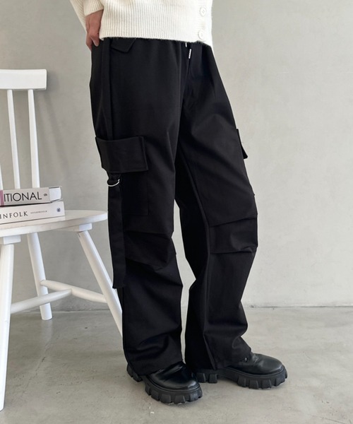 CLEA（クレア）の「イージーパラシュートカーゴパンツ（カーゴパンツ・レディース・ネイビー/ブラック/アイボリー/グレー・FREE）」の16枚目の写真