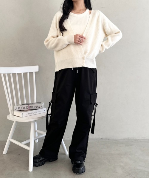 CLEA（クレア）の「イージーパラシュートカーゴパンツ（カーゴパンツ・レディース・ネイビー/ブラック/アイボリー/グレー・FREE）」の19枚目の写真