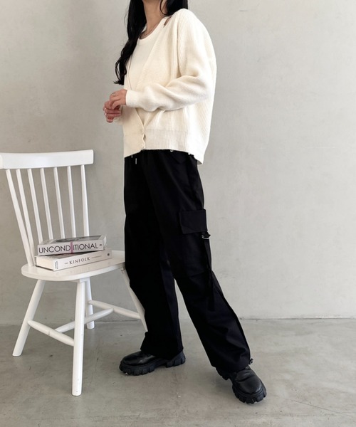 CLEA（クレア）の「イージーパラシュートカーゴパンツ（カーゴパンツ・レディース・ネイビー/ブラック/アイボリー/グレー・FREE）」の20枚目の写真