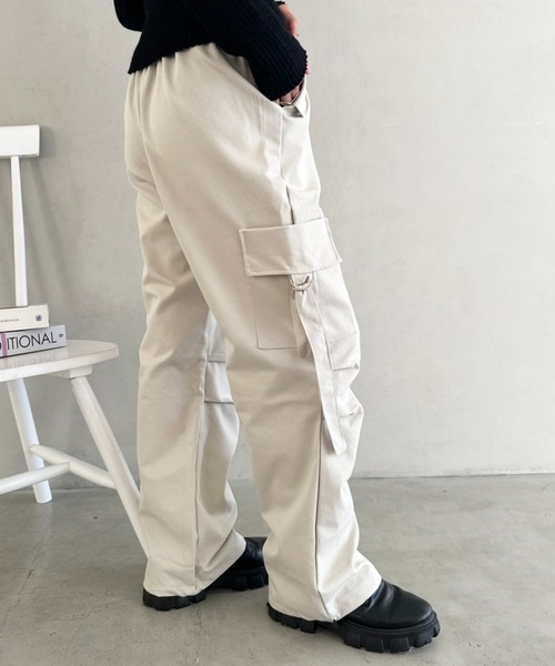 CLEA（クレア）の「イージーパラシュートカーゴパンツ（カーゴパンツ・レディース・ネイビー/ブラック/アイボリー/グレー・FREE）」の8枚目の写真