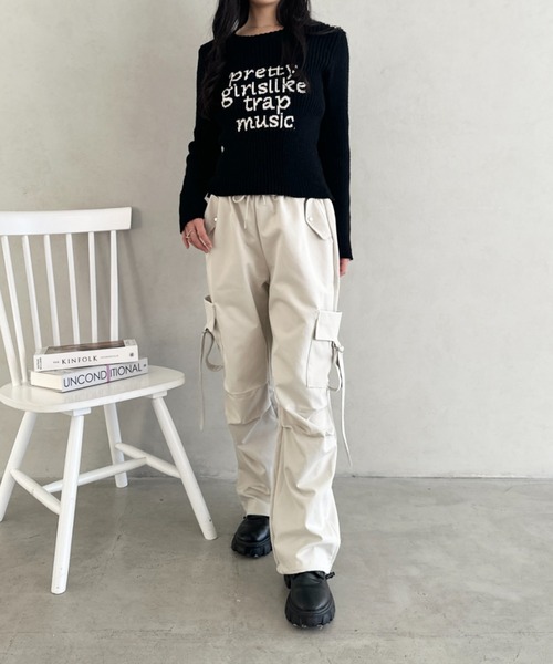 CLEA（クレア）の「イージーパラシュートカーゴパンツ（カーゴパンツ・レディース・ネイビー/ブラック/アイボリー/グレー・FREE）」の13枚目の写真