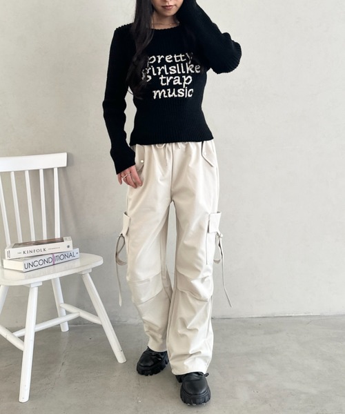 CLEA（クレア）の「イージーパラシュートカーゴパンツ（カーゴパンツ・レディース・ネイビー/ブラック/アイボリー/グレー・FREE）」の14枚目の写真