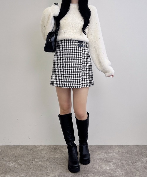 INGNI（イング）の「ビジュー付フェザーニット（ニット/セーター・レディース・ピンク/ボルドー/ブラック/オフホワイト/グレー・M）」の17枚目の写真