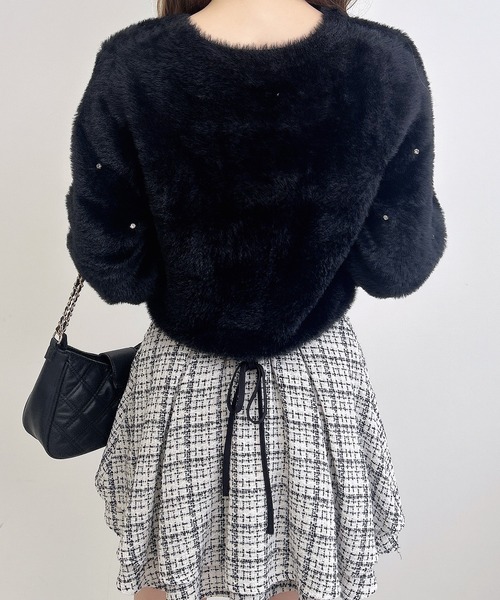 INGNI（イング）の「ビジュー付フェザーニット（ニット/セーター・レディース・ピンク/ボルドー/ブラック/オフホワイト/グレー・M）」の22枚目の写真