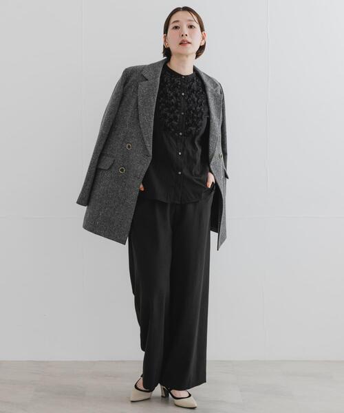 F by ROSSO(エフバイロッソ)の「F by ROSSO モチーフレース切替ブラウス(シャツ/ブラウス・レディース・オフホワイト/ブラック・FREE)」の8枚目の写真