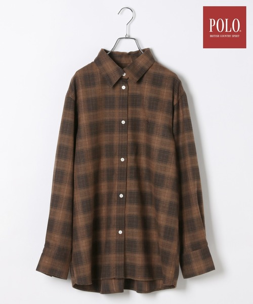 Heather（ヘザー）の「【POLO BCS(ポロ・ビーシーエス)】オーバーチェックシャツ　595924（シャツ/ブラウス・レディース・ブラック系/ブラウン系/ネイビー系・FREE）」の2枚目の写真