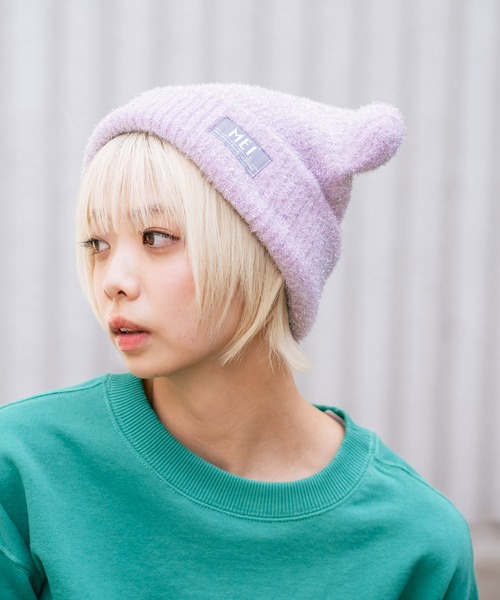 MEI(メイ)の「【MEI/メイ】クマミミニットキャップ(ニットキャップ/ビーニー・メンズ・ブラック/ライトグレー/ピンク・FREE)」の16枚目の写真