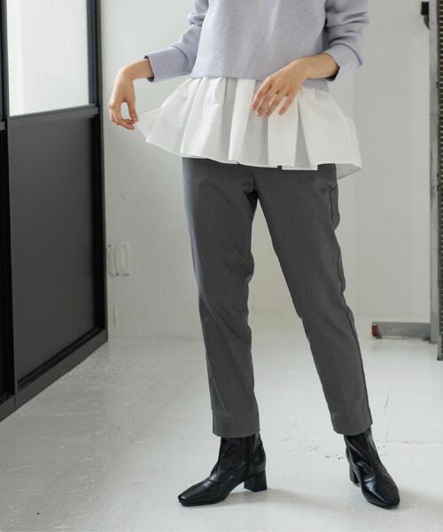 OPAQUE.CLIP（オペークドットクリップ）の「裏起毛ハイストレッチイージーテーパードパンツ【洗濯機OK】（その他パンツ・レディース・ダークグレー/ブラック系/ブラック/オフホワイト・36/38/40/42）」の4枚目の写真