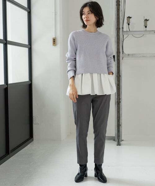 OPAQUE.CLIP（オペークドットクリップ）の「裏起毛ハイストレッチイージーテーパードパンツ【洗濯機OK】（その他パンツ・レディース・ダークグレー/ブラック系/ブラック/オフホワイト・36/38/40/42）」の11枚目の写真