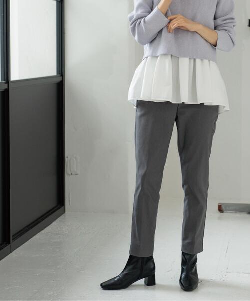 OPAQUE.CLIP（オペークドットクリップ）の「裏起毛ハイストレッチイージーテーパードパンツ【洗濯機OK】（その他パンツ・レディース・ダークグレー/ブラック系/ブラック/オフホワイト・36/38/40/42）」の12枚目の写真