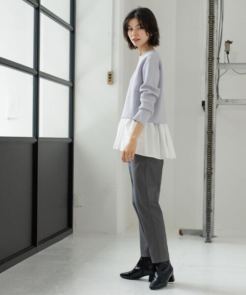 OPAQUE.CLIP（オペークドットクリップ）の「裏起毛ハイストレッチイージーテーパードパンツ【洗濯機OK】（その他パンツ・レディース・ダークグレー/ブラック系/ブラック/オフホワイト・36/38/40/42）」の13枚目の写真