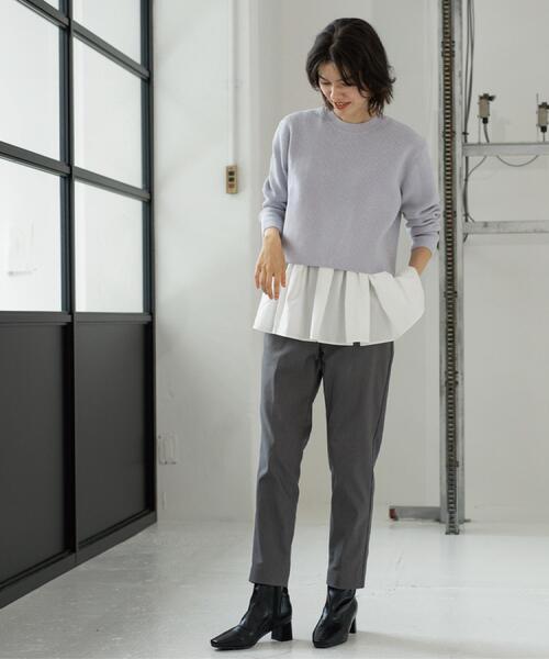 OPAQUE.CLIP（オペークドットクリップ）の「裏起毛ハイストレッチイージーテーパードパンツ【洗濯機OK】（その他パンツ・レディース・ダークグレー/ブラック系/ブラック/オフホワイト・36/38/40/42）」の14枚目の写真