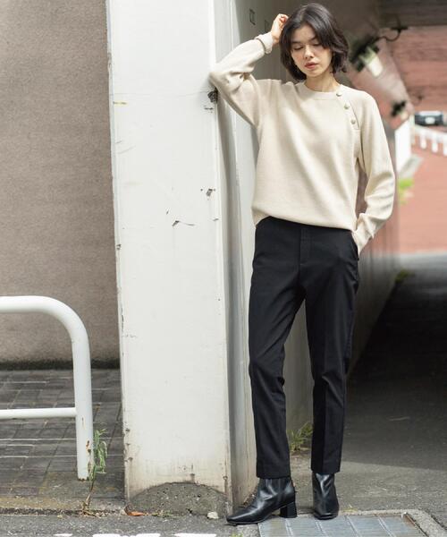 OPAQUE.CLIP（オペークドットクリップ）の「裏起毛ハイストレッチイージーテーパードパンツ【洗濯機OK】（その他パンツ・レディース・ダークグレー/ブラック系/ブラック/オフホワイト・36/38/40/42）」の15枚目の写真