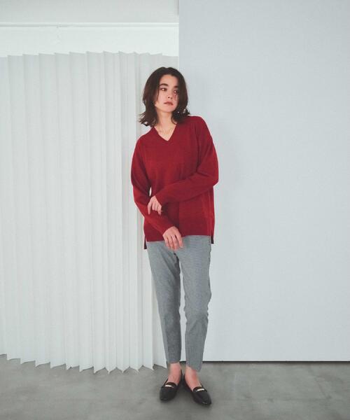 OPAQUE.CLIP（オペークドットクリップ）の「裏起毛ハイストレッチイージーテーパードパンツ【洗濯機OK】（その他パンツ・レディース・ダークグレー/ブラック系/ブラック/オフホワイト・36/38/40/42）」の22枚目の写真