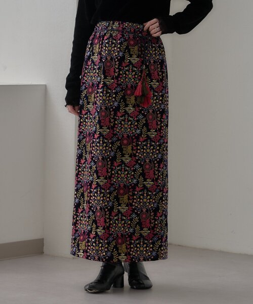 Ciao ko☆様スカート0 セール】【aguni】ベロア刺繍ナロースカート（スカート）｜CIAOPANIC