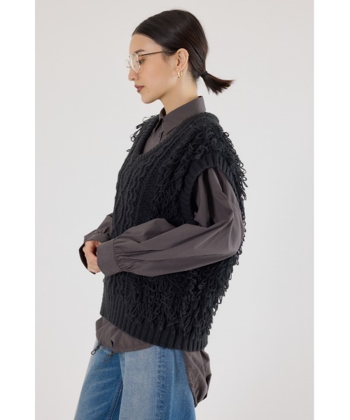 RODEO CROWNS WIDE BOWL（ロデオクラウンズワイドボウル）の「ケーブルニットベスト（ベスト・レディース・グレー/ブラック/アイボリー・FREE）」の10枚目の写真