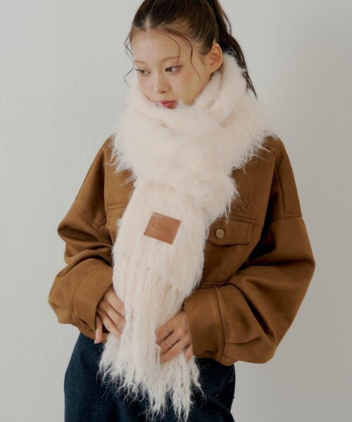 Chico（チコ）の「【5色展開】シャギーフリンジマフラー（マフラー・レディース・アイボリー/グレー/ブラウン/ピンク/レッド・FREE）」の13枚目の写真